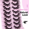 False Eyelashes Fluffy Wispy Mink Lashes 16mm Natural Full Volume Pestañas Cat Eye Lashes 9 Pairs by Yawamica Black