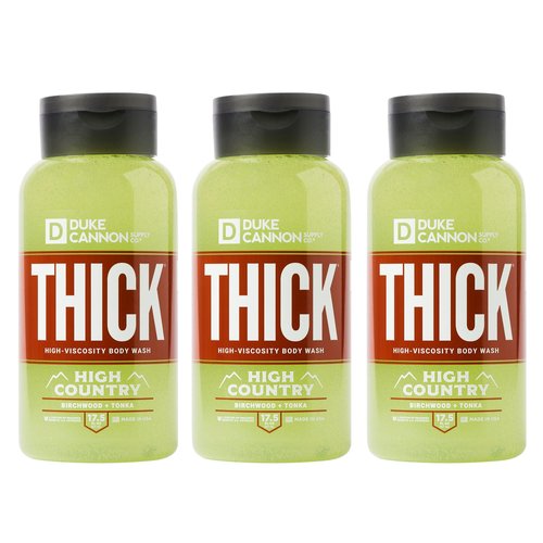 Duke Cannon Supply Co. THICK High-Viscosity Body Wash for Men High Country - Premium Ingredients, Plant-Based Thickeners, Superior Lather, Natural Exfoliate, 17.5 Fl Oz