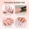 MelodySusie Builder Nail Clear Base Gel Builder Gel for Nails Thickening, Soak Off UV Gel,Extension Gel Rhinestone Nail Glue Gel in a Bottle for Nail Art Design Gift for Women
