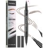 Microblading Eyebrow Pen, Eyebrow Pencil 2-in-1 Dual Ended Eyebrow Pen with 2-Fork-Tip and Precise Brush-Tip, Microblading Eyebrow Pen for Natural Hair-Like Brows, Long Lasting (02#BROWN)