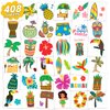 EMOME 408 Sheets Luau Individual Wrapped Kids Tattoos, Hawaiian Temporary Tattoos for Kids Tropical Beach Pool Party Favors Supplies, Fake Tattoos Stickers for Boys Girls