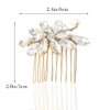Easedaily Rhinestone Bride Wedding Hair Comb Gold Crystal Bridal Hair Piece Hair Accessories for Women and Girls