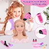 36PCS Doll Head Hair Styling Makeup Toy Set Kids Pretend Play Hair Styling Set with Hairdryer Curling Iron Crown Hairpins Accessories Beauty Hair Stylist Kit Birthday Gifts for 3 4 5 6+ Years Old