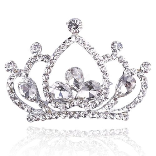 Yean Princess Crown Comb Mini Crystal Tiara Hair Comb Silver Rhinestone Tiara Birthday Party Favors Decorations and Accessories for Girls (Silver)