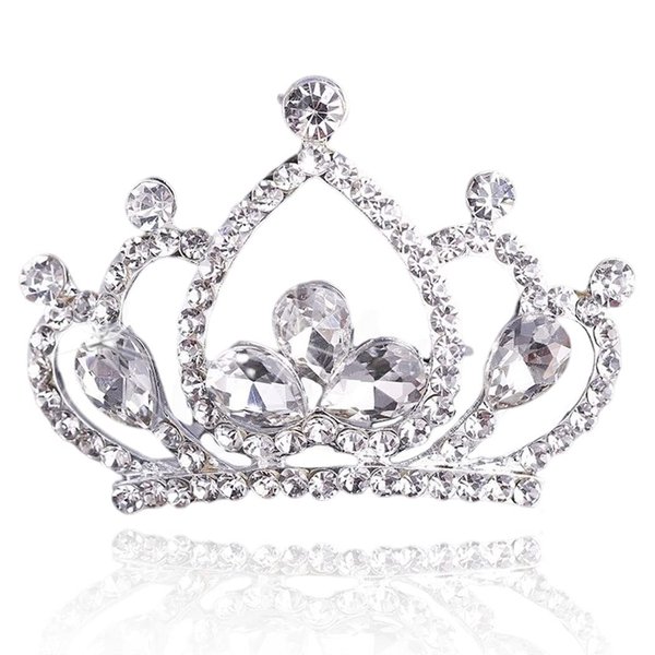 Yean Princess Crown Comb Mini Crystal Tiara Hair Comb Silver Rhinestone Tiara Birthday Party Favors Decorations and Accessories for Girls (Silver)