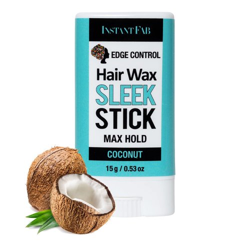 STUDIO LIMITED Instant Fab Edge Control Hair Wax Sleek Max Hold Styling Pomade, Non-greasy Coconut Scented Hair Wax (0.53oz/ 15g, 1 Pack)