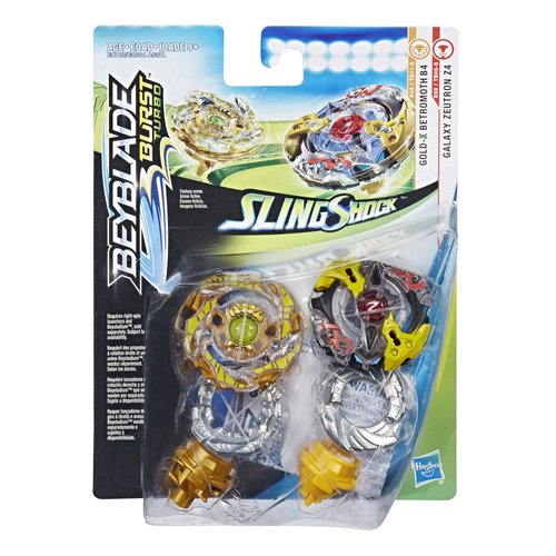 Beyblade Burst Turbo Slingshock Dual Pack Galaxy Zeutron Z4, Gold-X Betromoth B4