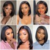Bob Wig Human Hair 12 Inch 13x4 HD Lace Front Wigs Human Hair Straight Glueless Bob Lace Frontal Wig Human Hair Pre Plucked With Baby Hair 150% Density Short Bob Wigs for Black Women Natural Black