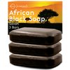 O Naturals Organic African Black Soap Bar 3PC - Rich in African Shea Butter - Helps Acne Prone Skin - Natural Body & Face Wash - Natural Black Soap Bar for Women & Men