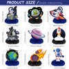 9 Pieces Outer Space Themed Honeycomb Centerpiece Outer Space Party Decorations Birthday Party Table Toppers Double Sided Table Decorations Planet Rocket Astronaut UFO Solar System Party Supplies
