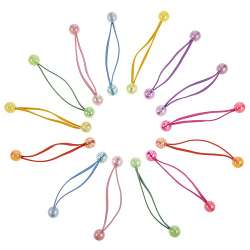 14 PCS Double Ball Hair Ties, Double Balls Elastic Hair Balls for Girls Hair, Colorful Pink Bead Hair Tie with Balls Cute Ponytail Balls Hair Elastic Accessories for Girls Children Women