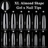 LoveOurHome 240pc XXL Almond Gel x Nail Tips Extra Long Clear Stiletto Oval Fake Nails 12 Sizes Full Cover Artificial False Nails Tips for Acrylic Nail Gel x Tips Extension Press on Nails Making