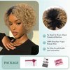 Quantum Love Human Hair Wigs for Black Women Short Curly Human Hair Side Part Wig Pixie Cut Brazilian Remy Human Hair Deep Curly None Lace Front Ombre Blonde Wigs