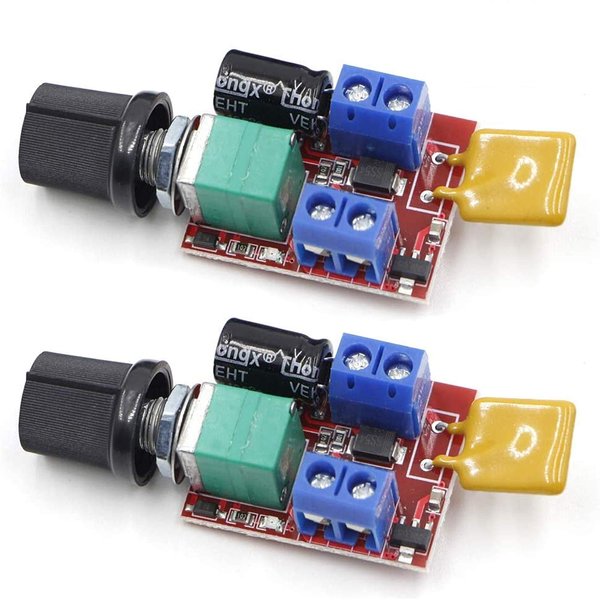 Riorand DC 3V 6V 12V 24V 35V 5A Motor Speed Controller PWM Speed Control Ultra Small LED Dimmer（2PCS）