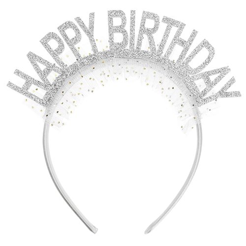 Birthday Girl Crown Birthday Girl Tiara Princess Birthday Party Crown Happy Birthday Headpiece Decorations Glitter Birthday Hats Silver Happy Birthday Girls Headbands Gift for Women Toddlers Girls
