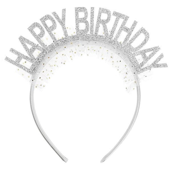 Birthday Girl Crown Birthday Girl Tiara Princess Birthday Party Crown Happy Birthday Headpiece Decorations Glitter Birthday Hats Silver Happy Birthday Girls Headbands Gift for Women Toddlers Girls