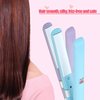 Ceramic Mini Hair Curler Straightener Flat Iron for Short Small Curling Tiny Irons Travel Size Bangs 2 in 1 Straightener Tourmaline Plate Beauty Heating Heats Up Fast (Sky Blue)