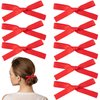 HINZIC 10PCS Red Mini Bow Hair Clips Coquette Bowknot Ribbons Snap Barrettes Halloween Christmas Valentines Wedding Prom Hair Accessories for Women Teens