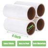 Lint Roller Refills 4 inch, Extra Sticky Lint Roller Replacement Refills Only, Inside Diameter 1.5 inch, 60 Sheets per Roll (Pack of 4, Total 240 Sheets)