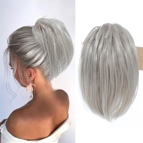 YOLANFAIRY Messy Bun Hair Piece Claw Clip in Hair Buns Hair Piece for Women Straight Short High P...