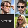 VITENZI Bifocal Sunglasses for Men and Women Semi Rimless Browline Reading Readers - Tivoli in Matte Black 1.50
