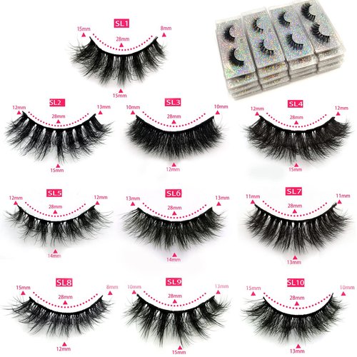 U-Hotmi 3D Faux Mink Lashes Fake Eyelashes Bulk Wholesale Fales Eyelashes 16mm Natural(30 pairs)