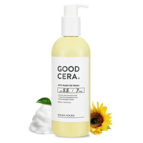 HOLIKA HOLIKA Good Cera ATO Relief Oil Wash 5.41 fl oz | Bath Oil & Body Wash Moisturizing Skin w/Fermented Ceramides | Hydrating Body Wash Sensitive Skin Compatible Shower Gel