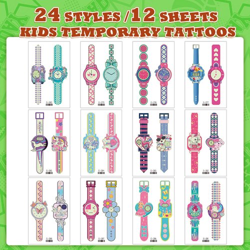 Luminous Watch Tattoos for Kids, 24PCS Kids Unicorn Glow Tattoo, Boys and Girls Glow Tattoo Stickers, Waterproof Glow Tattoo Stickers, Kids Party Favours, Birthday Party Favors Goodie Bag Fillers