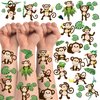 Jungle Monkey Temporary Tattoos,12 Sheets 60 Pieces Jungle Monkey Themed Tattoos Stickers Party Decoration Supplies Party favors for Kids Adults