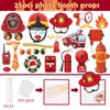 Giant Fire Truck Firefighters Theme Birthday Inflatable Selfie Frame & PhotoBooth Props Set Fireman Birthday Party Decorations Blow Up Picture Frame for Kids Birthdays Party Supplies