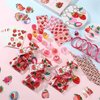 Sayglossy 251 Pcs Strawberry Party Favors Set Includes Gift Bags Pencils Notebook Sharpener Slap Bracelets Rings Keychains Tattoo Stickers Stamper Strawberry Party Favors for Birthday Shower