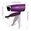 1600W Compact Small Hair Dryer Lightweight,CONFU Portable Quiet Blow Dryers with Folding Handle Ceramic Tourmaline Hair Dryer for Travel,Diffuser HairDryer,Purple