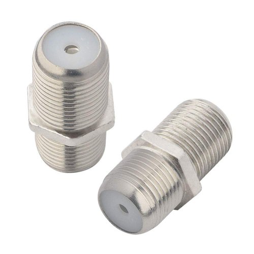 BOOBRIE TV Cable Connector Female to Female coaxial Connector RG6 Coax Extension Adapter Couplers F Type TV Cable Female to Female for TV Cable Pack of 2 Nickel Plated