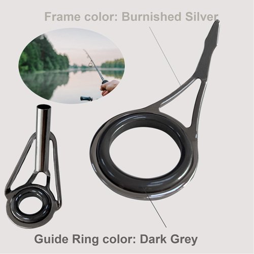 THKFISH Rod Repair Kit Rod Tip Repair Kit Ceramics Tips Stainless Steel Carbon Spinning Rod Guides Fishing Rod Repair Kit Burnished Silver 35pcs