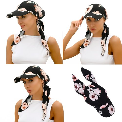 DINPREY Long Pretied Head Scarves for Women Bandana Turban Hat Chemo Cancer Headscarf Headwraps Headwear for bald women hair wraps Hair Cover Hat (3 PCS Flower)