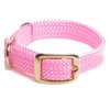 Mendota Pet Double Braid Collar - Brass - Dog Collar - Made in The USA - Pink, 9/16 in x 12 in Junior