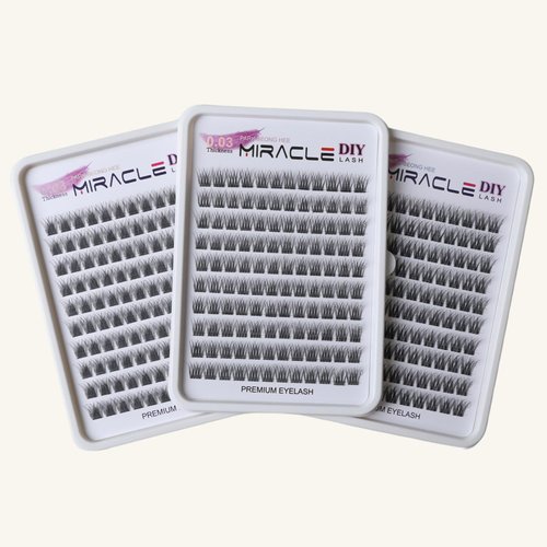 PARK SUNG HEE MIRACLE LASH DIY False Eyelashes, Lash Clusters, Lengthening Wisps 9mm-16mm Contact Lens Friendly, Easy to Apply, Reusable Strip Lashes (E1-220, 10mm), Black