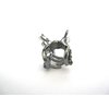 Generic Small mini silver metal gray enamel flower crystal hair claw bridal clip