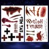 Oottati 6 Sheets Halloween Realistic Scar Waterproof Temporary Tattoo Stickers Eyeball Wound Blood Bone Hand Scratch Cover