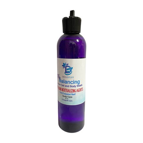 Diva Stuff Ph Balancing Body Wash/Gel With Odor Neutralizing Agents, Cool Coconut Surf Scent, 8oz