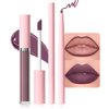 evpct Retractable 1Pcs Lip Liner Pencils and 1 Pcs Lip Gloss Makeup Set for Shaping & Sculpting Lips, Plum Purple Long-Lasting Waterproof Matte Rich Lip Colors Liner Crayon Liquid Lipstick 06#
