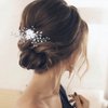 YBSHIN Wedding Hair Accessories for Women Silver Flower Hair Clips Rhinestone Bridal Headpieces Pearl Hair Accessories for Women and Girls