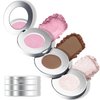 Wugbc Blush Contour and Highlighter Palette, 4-in-1 Contour Powder Makeup Set Matte Bronzer Shimmer Face Blush for Cheeks Eyes Lips Shades Sculpt Illuminator Glowing Stackable Contouring with Mirror