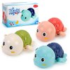 SEPHIX Bath Toys for Toddlers 1-3, Cute Swimming Turtle Bath Toys for 1 2 Year Old Boy Girl Gifts, Water Pool Toys for Baby Toddler Toys Age 1-4, Wind-up Infant Bathtub Toys, 3 Pack