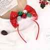 Totelux Christmas Bells Headband Sequins Bow Hair Band Red Green Hair Accessories for Women Girls Cosplay Christmas Headdress Decoration Party Supplies Gift