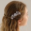 Missgrace Silver Bride Wedding Prom Sparkling Simple Zircon Side Hair Comb Crystal Rhinestones Flower Hair Comb Clips Bridal Hair Accessories Hair Piece for Women and Girls