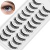 DSLONG 10 Pairs Cat Eye Lashes Clear Band Wispy Natural Look Fluffy False Eyelashes 3D Soft Volume Lashes Looks Like Eyelash Extensions Reusable Faux Mink Lashes (C02)