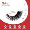 Perfect Key 7 Pairs Natural Strip Lashes Cat Eye Eyelashes 16mm Wispy Mink Lash Strips Medium Length