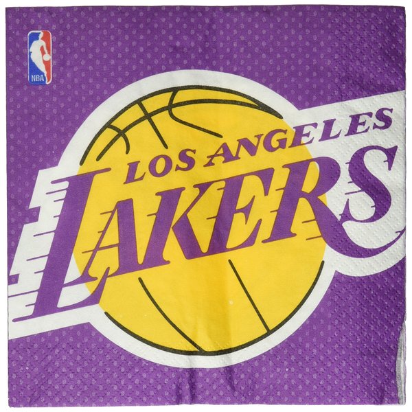 Amscan 513627 Los Angeles Lakers NBA Collection Luncheon Napkins, 16 pcs