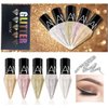 Go Ho Glitter Liquid Eyeliner Colorful Set,5 Colors Metallic Shimmer White Silver Gold Diamond Eye Liner,Glitter Eyeliner Eyeshadow Shine,Waterproof Long Lasting Glow Sparkle Eye Glitter Makeup
